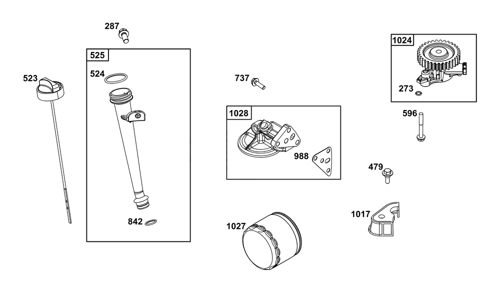 Lubrication Group Diagram and Parts List for 305777-0160-B5 200000 - 399999 Briggs and Stratton Engine